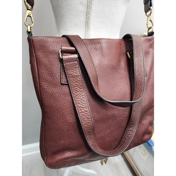 FOSSIL "Preston" Brown Pebbled Leather Expandable Crossbody Bag #ZB5874 - Picture 4 of 12